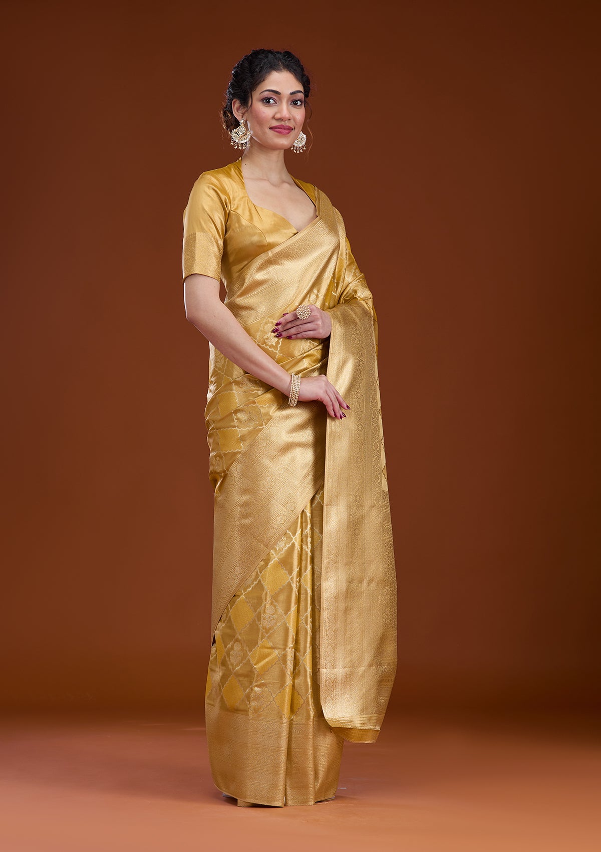 Gold Zariwork Tissue Saree