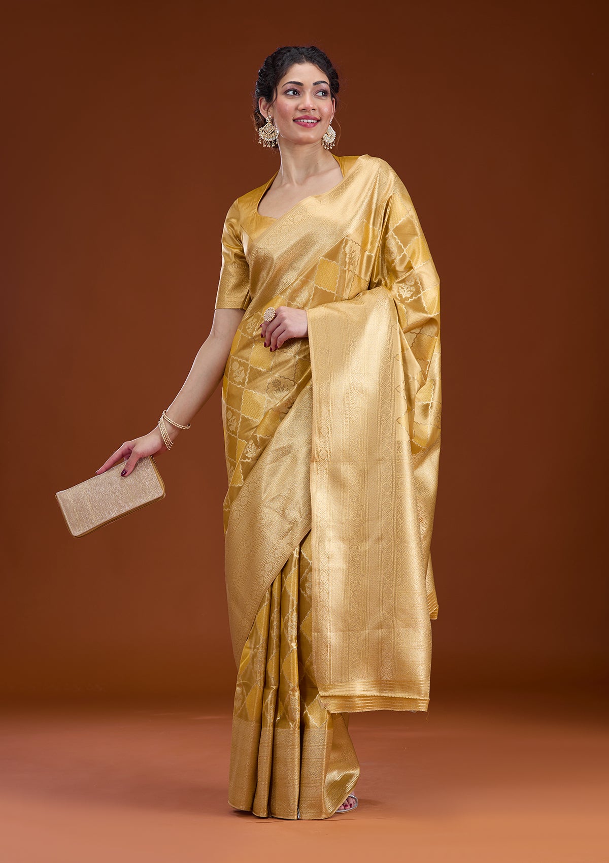 Gold Zariwork Tissue Saree