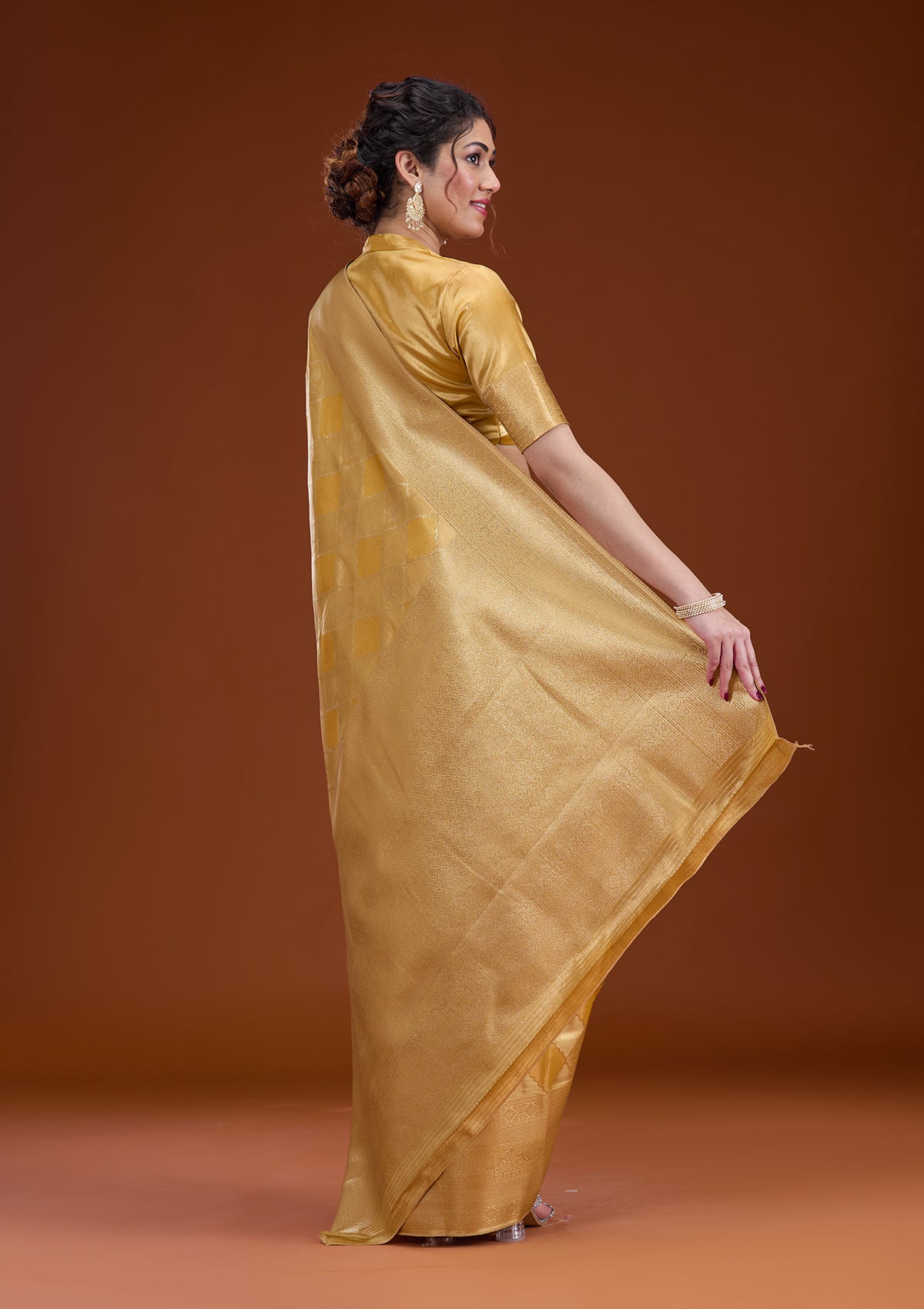 Gold Zariwork Tissue Saree