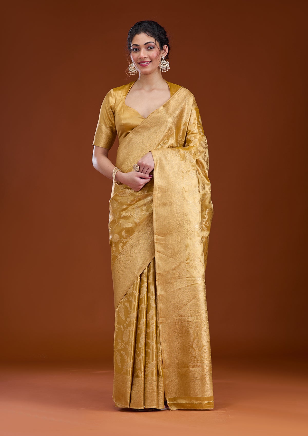 Gold Zariwork Tissue Saree