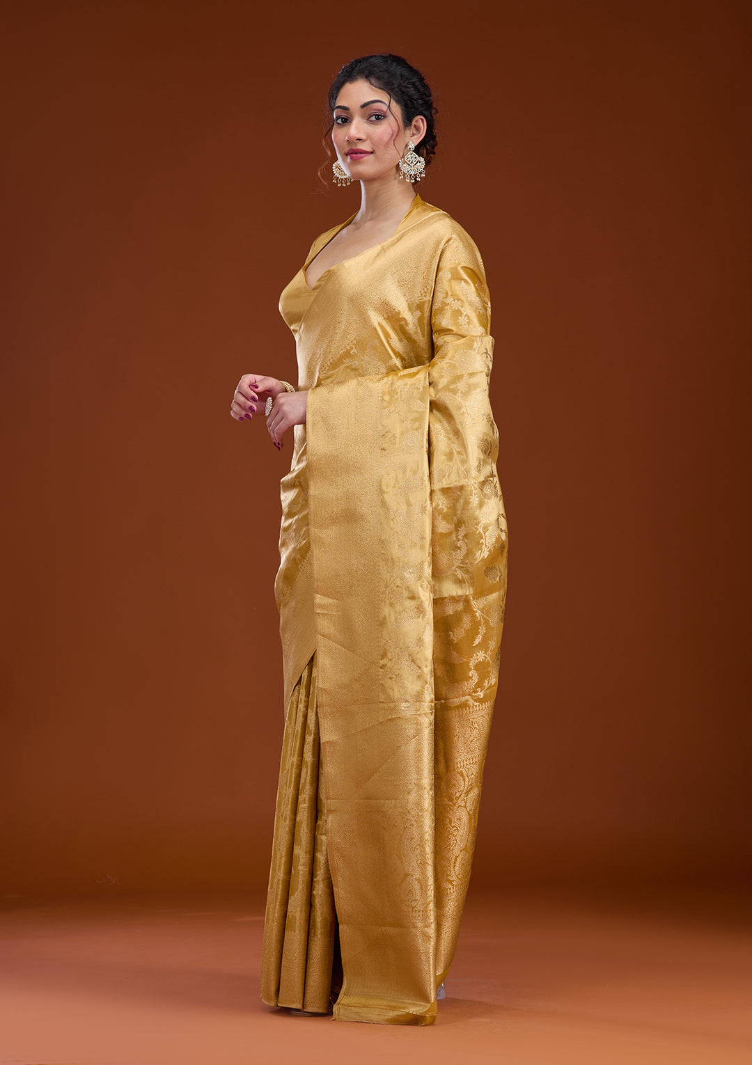 Gold Zariwork Tissue Saree