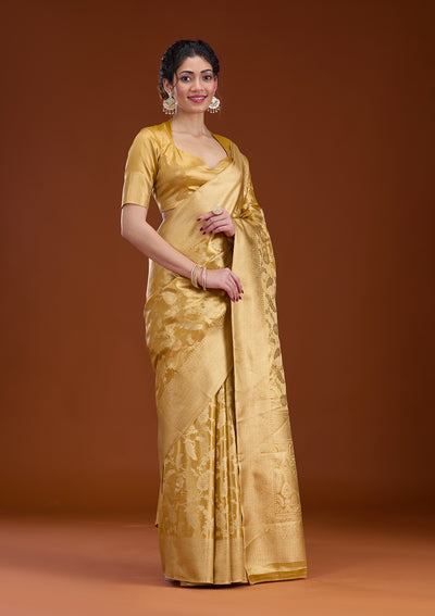 Gold Zariwork Tissue Saree