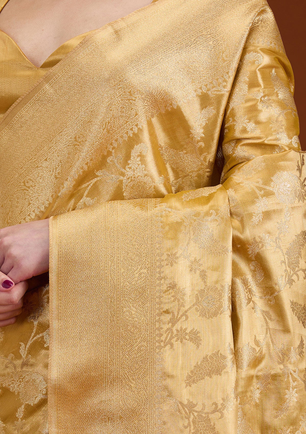 Gold Zariwork Tissue Saree