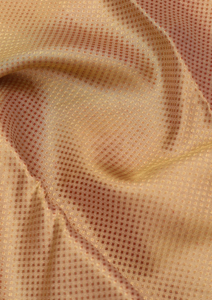Gold Silk Jaal Gold Zariwork Saree With Matching Blouse Piece