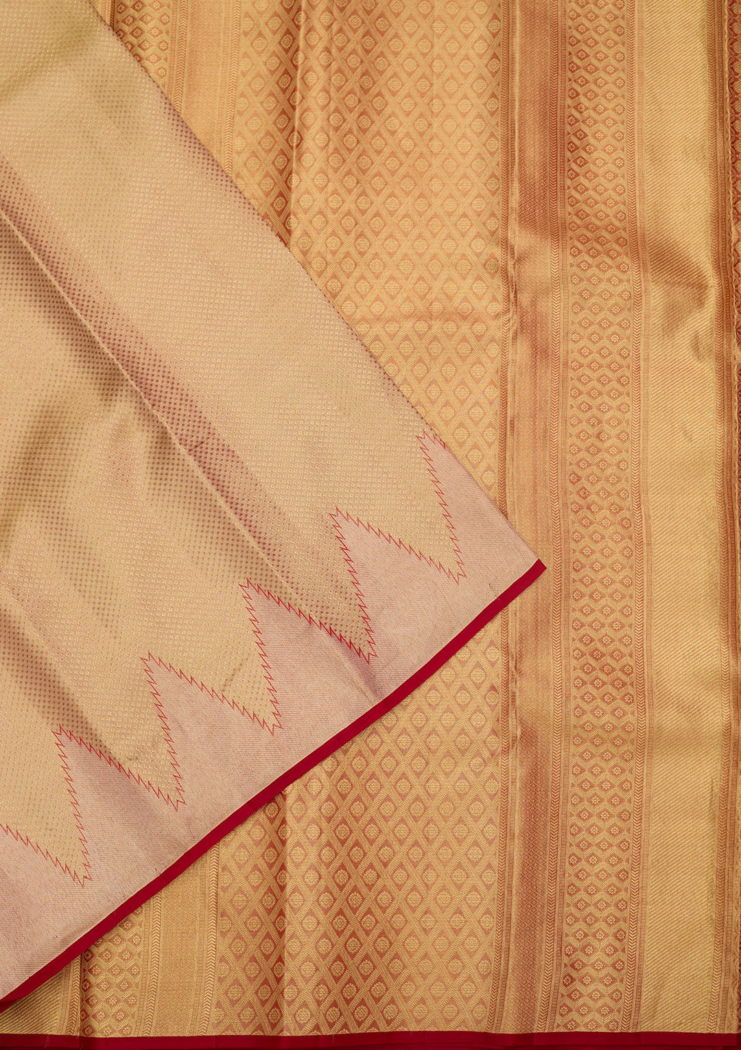 Gold Silk Jaal Gold Zariwork Saree With Matching Blouse Piece