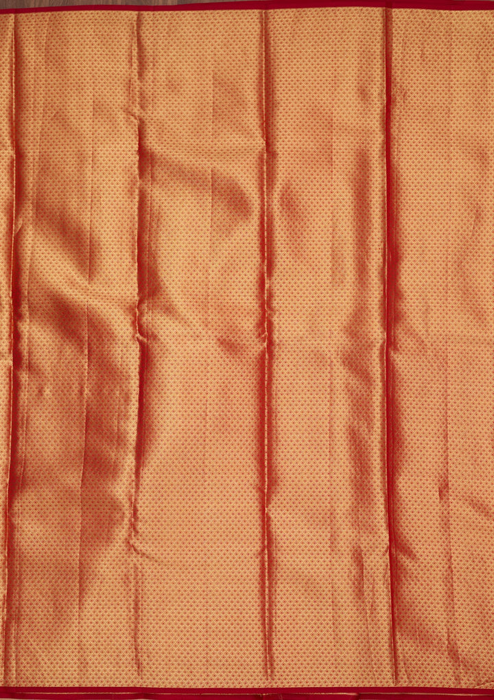 Gold Silk Jaal Gold Zariwork Saree With Matching Blouse Piece