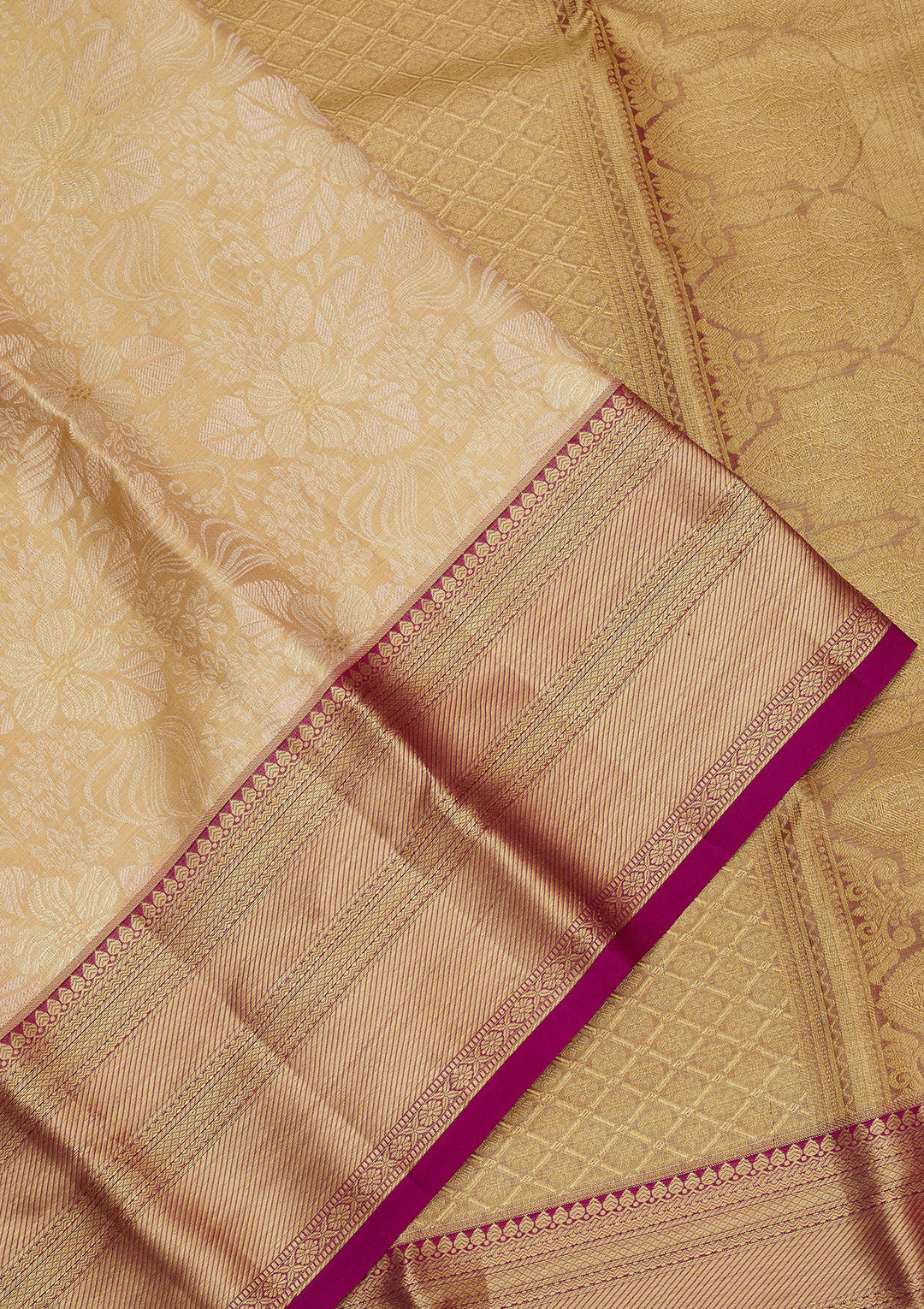 Beige Zariwork Pure Silk Saree