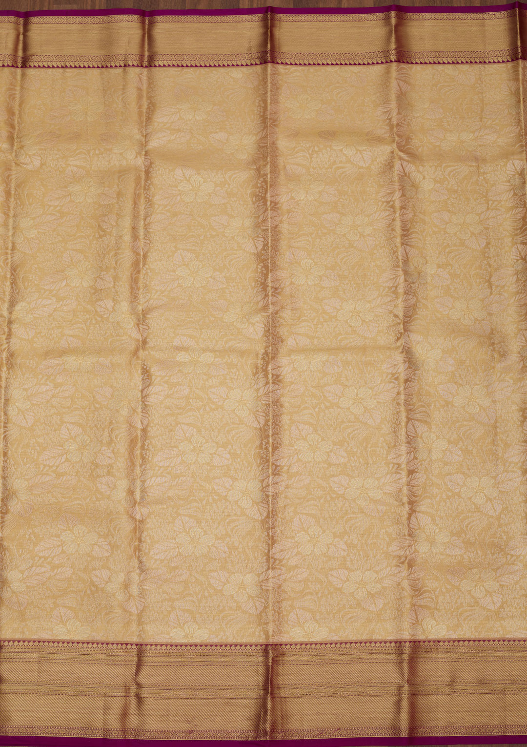 Beige Zariwork Pure Silk Saree