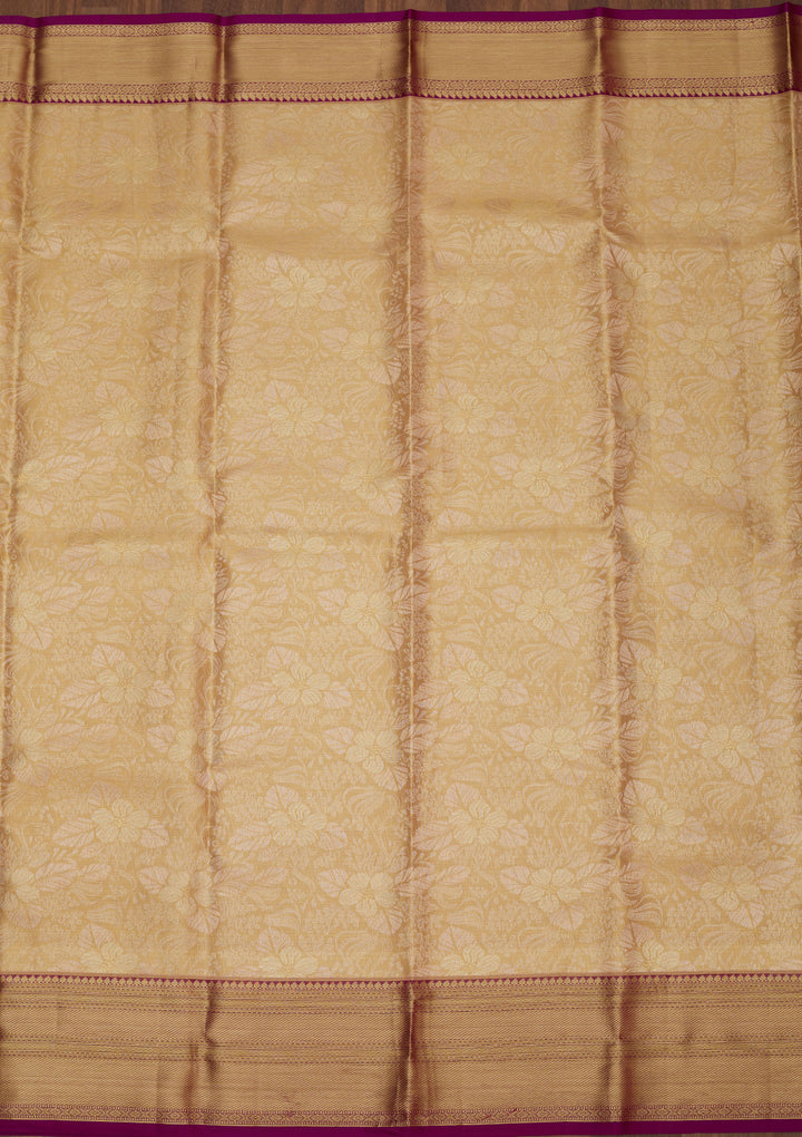 Beige Zariwork Pure Silk Saree