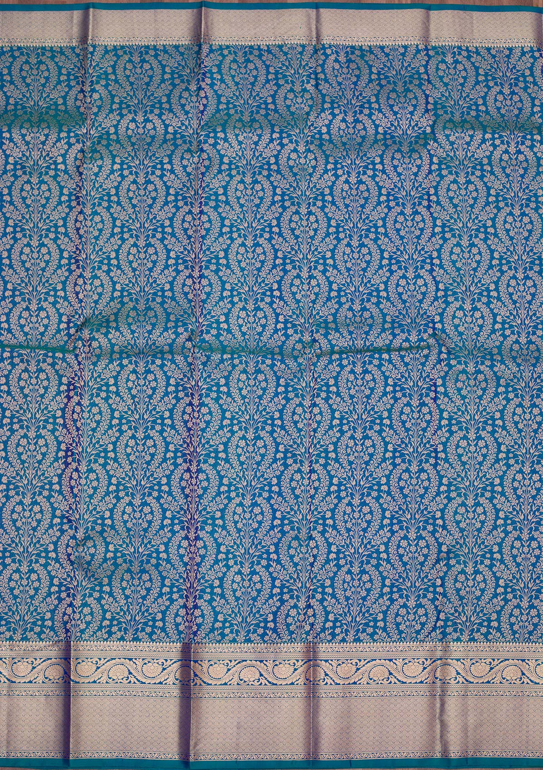 Peacock Green Zariwork Pure Silk Saree-koskii