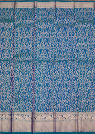 Peacock Green Zariwork Pure Silk Saree-koskii