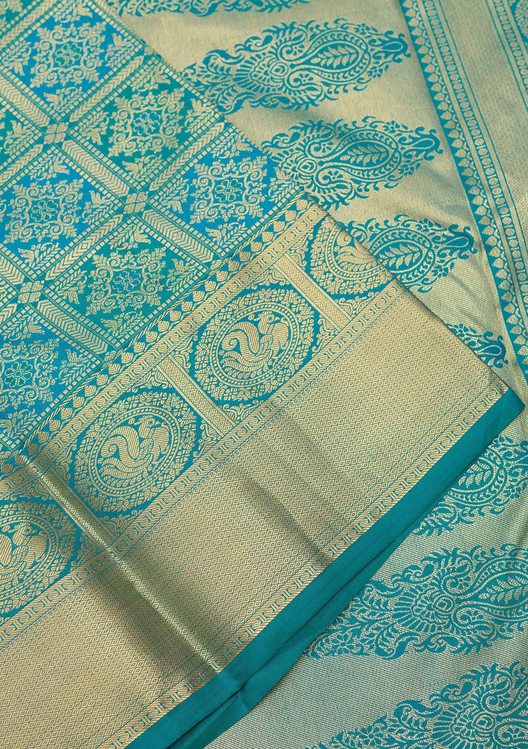 Royal Blue Zariwork (Gold) Silk Silk Saree