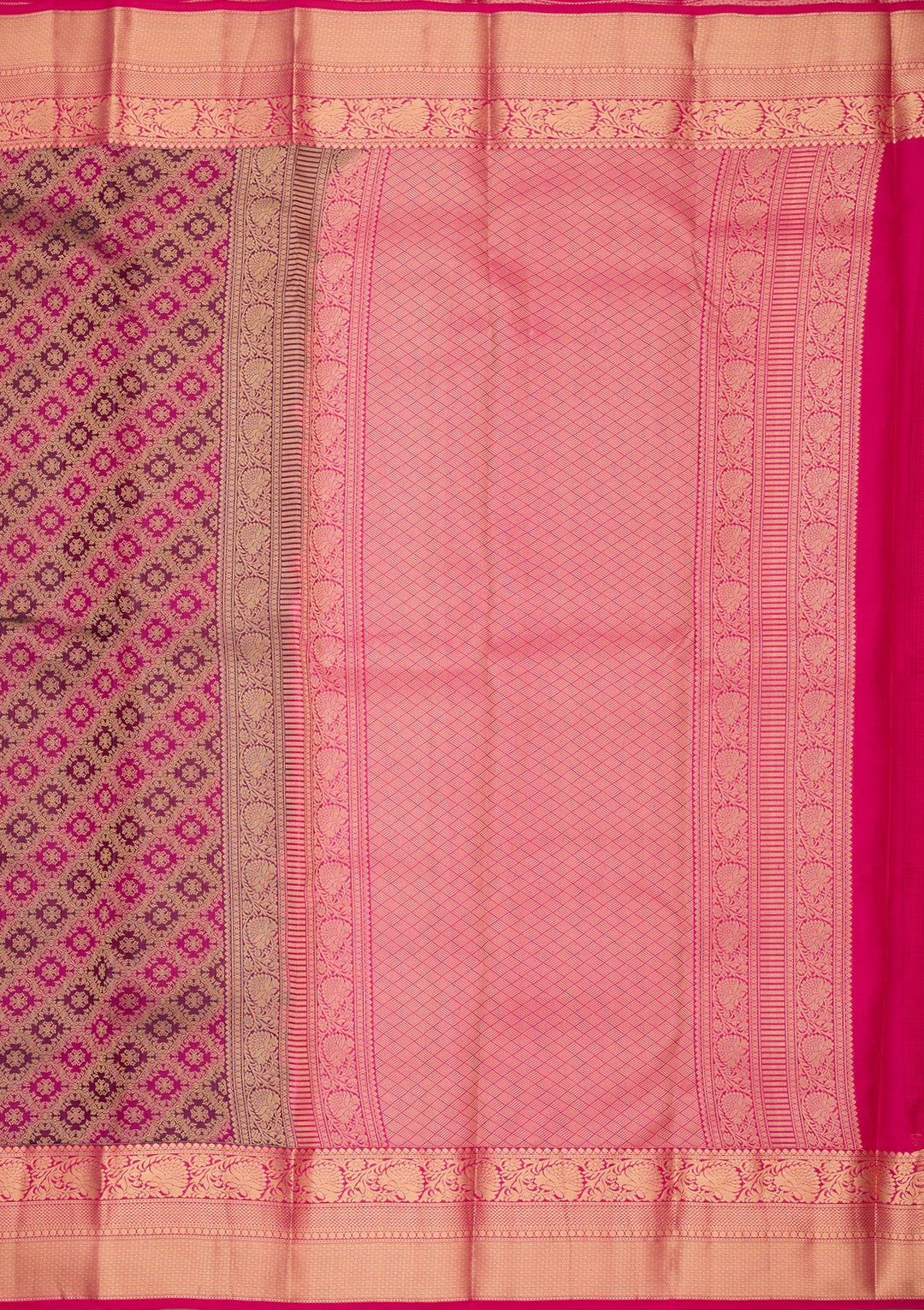 Wine Zariwork (Gold) Pure Silk Saree