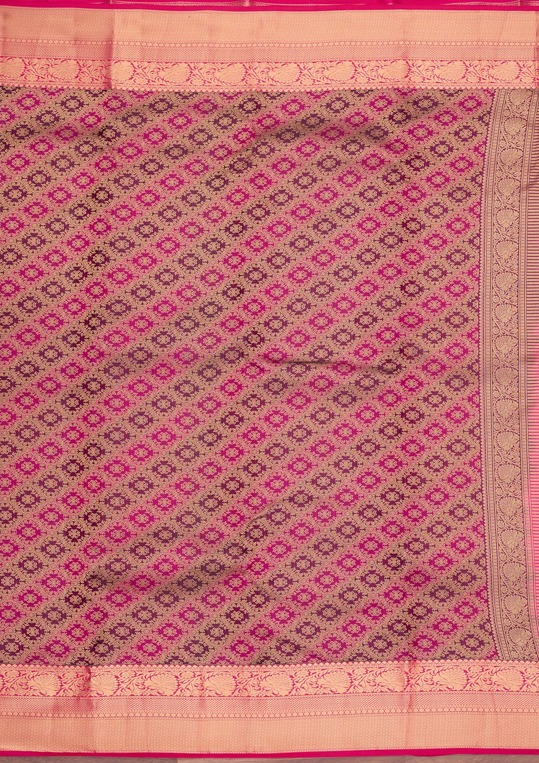 Wine Zariwork (Gold) Pure Silk Saree