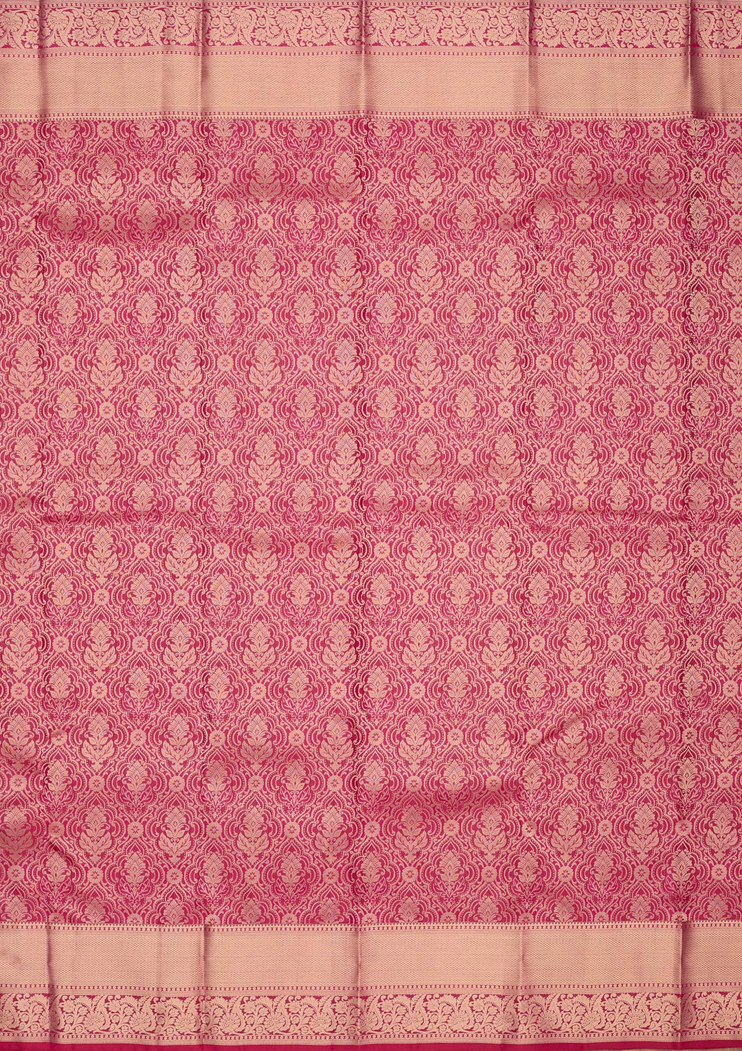Rani Pink Zariwork Pure Silk Saree-Koskii