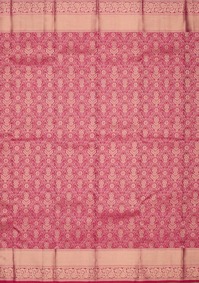 Rani Pink Zariwork Pure Silk Saree-Koskii