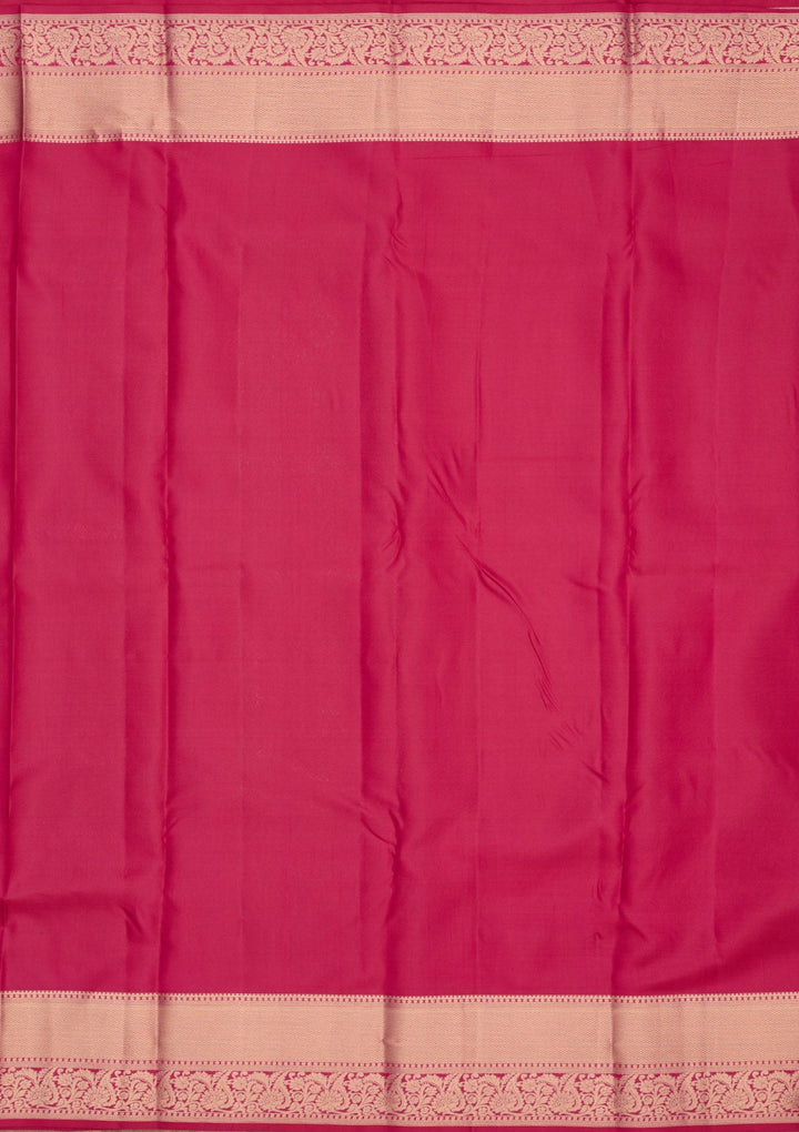 Rani Pink Zariwork Pure Silk Saree-Koskii