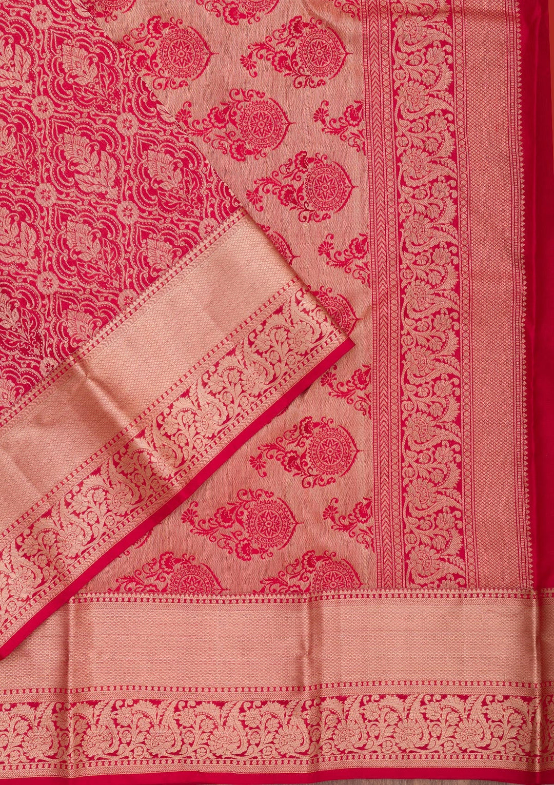 Red Zariwork Pure Silk Saree-Koskii