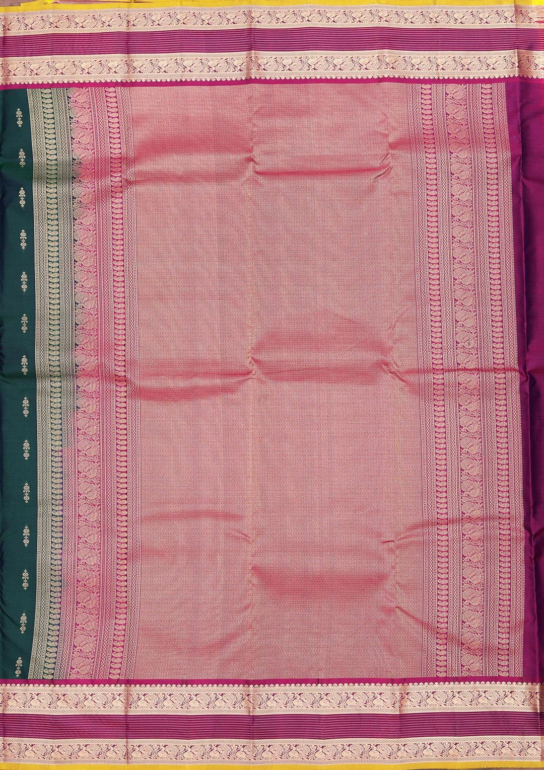 Bottle Green Zariwork Pure Silk Saree