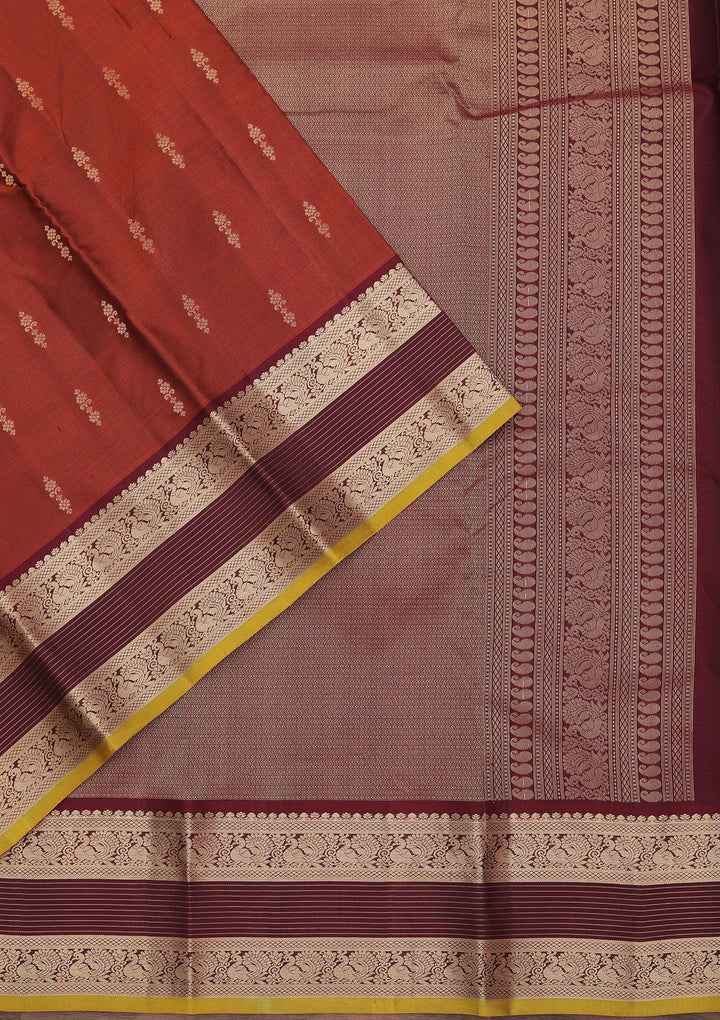Brown Zariwork Pure Silk Saree-koskii