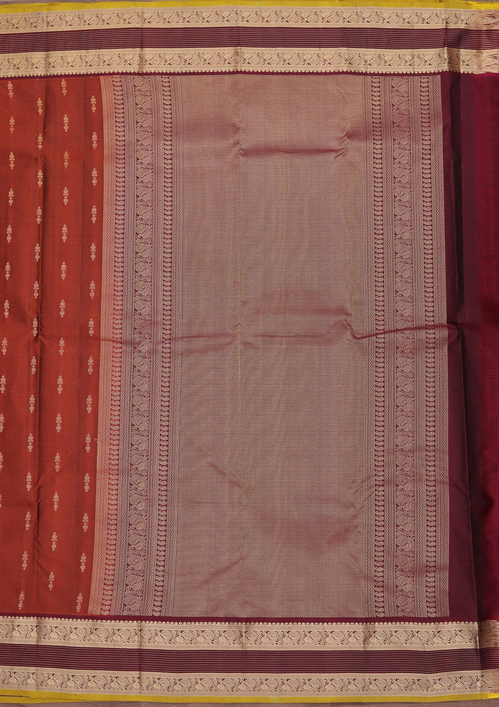 Brown Zariwork Pure Silk Saree-koskii