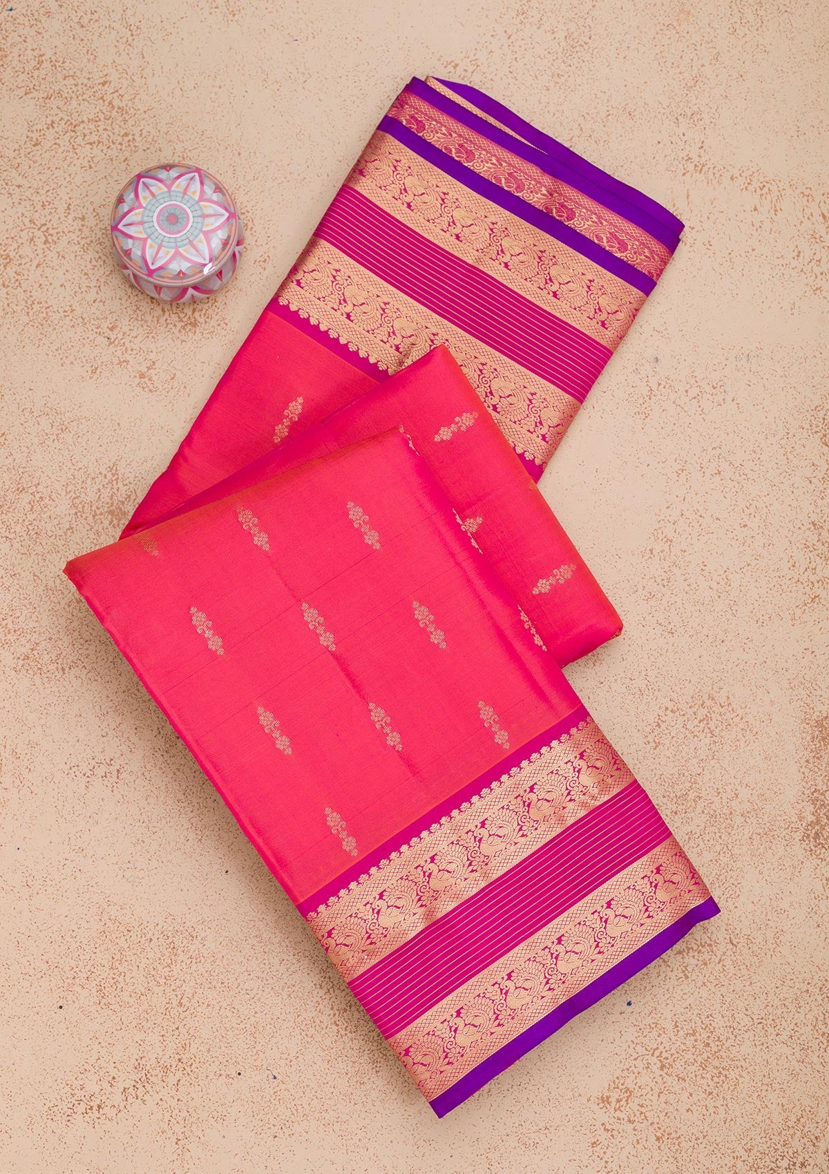Pink Zariwork Pure Silk Saree-Koskii