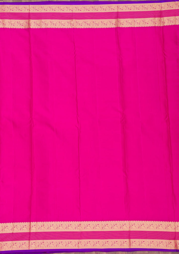 Pink Zariwork Pure Silk Saree-Koskii