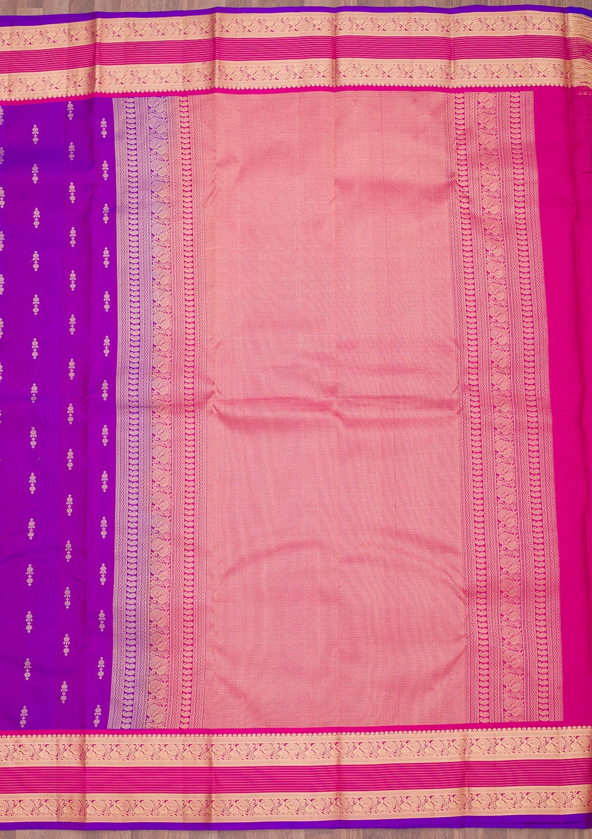 Purple Zariwork Pure Silk Saree-Koskii