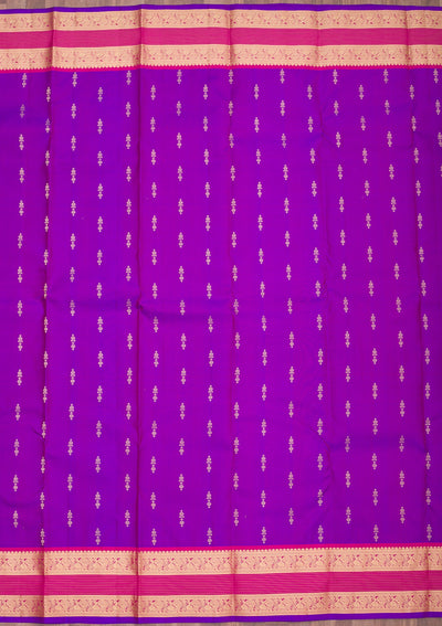 Purple Zariwork Pure Silk Saree-Koskii