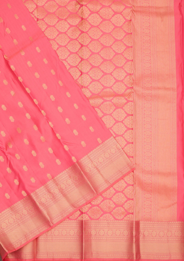 Pink Zariwork Pure Silk Saree-Koskii