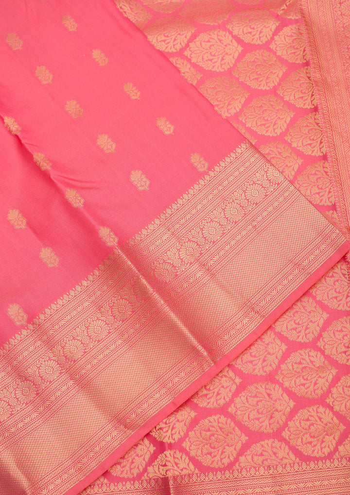 Pink Zariwork Pure Silk Saree-Koskii