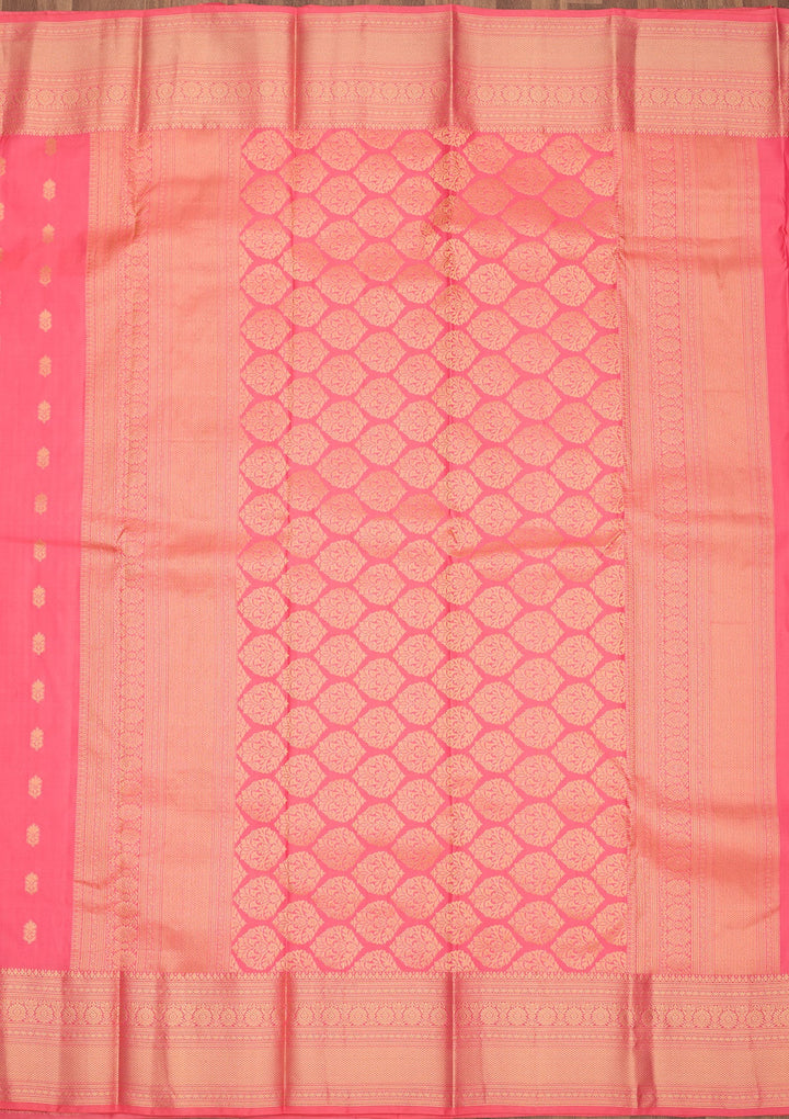 Pink Zariwork Pure Silk Saree-Koskii