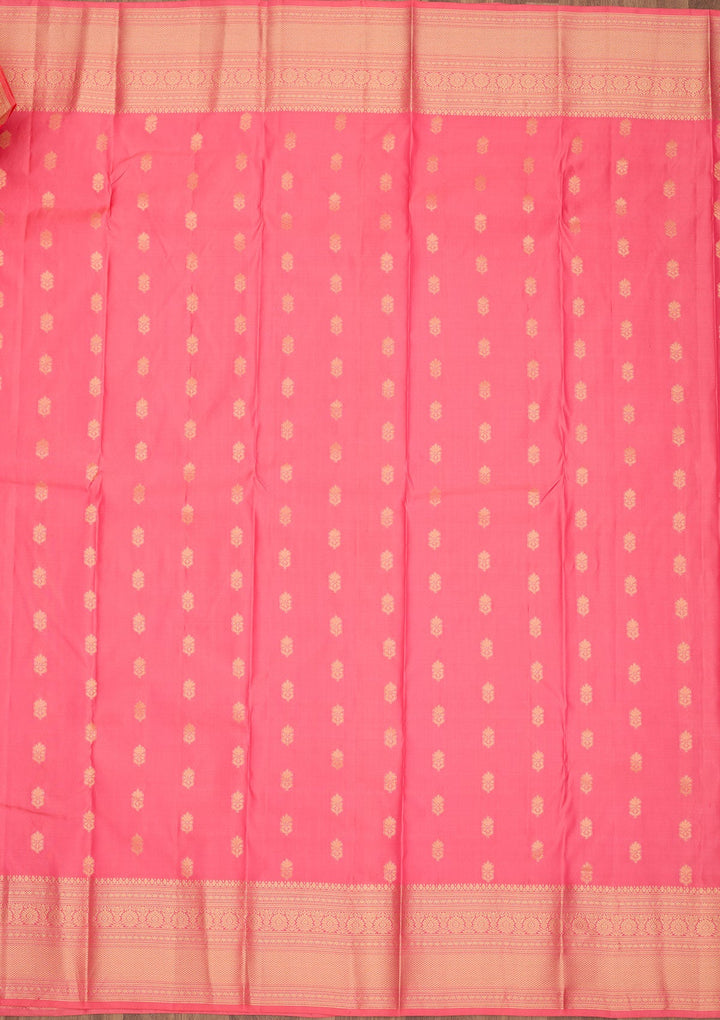 Pink Zariwork Pure Silk Saree-Koskii