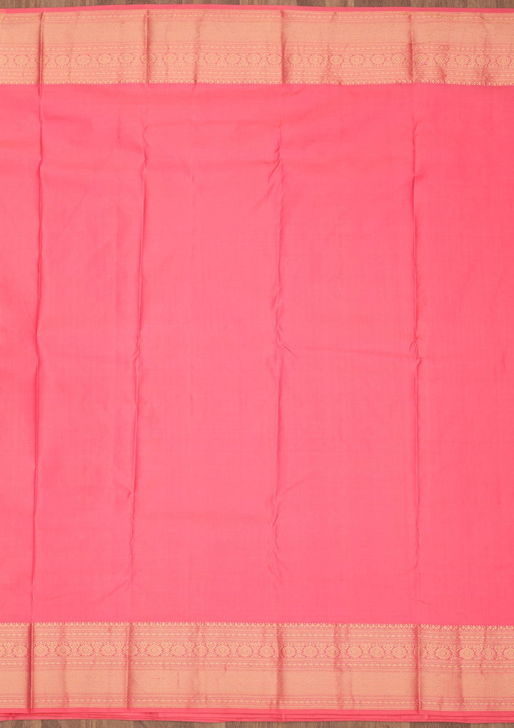 Pink Zariwork Pure Silk Saree-Koskii