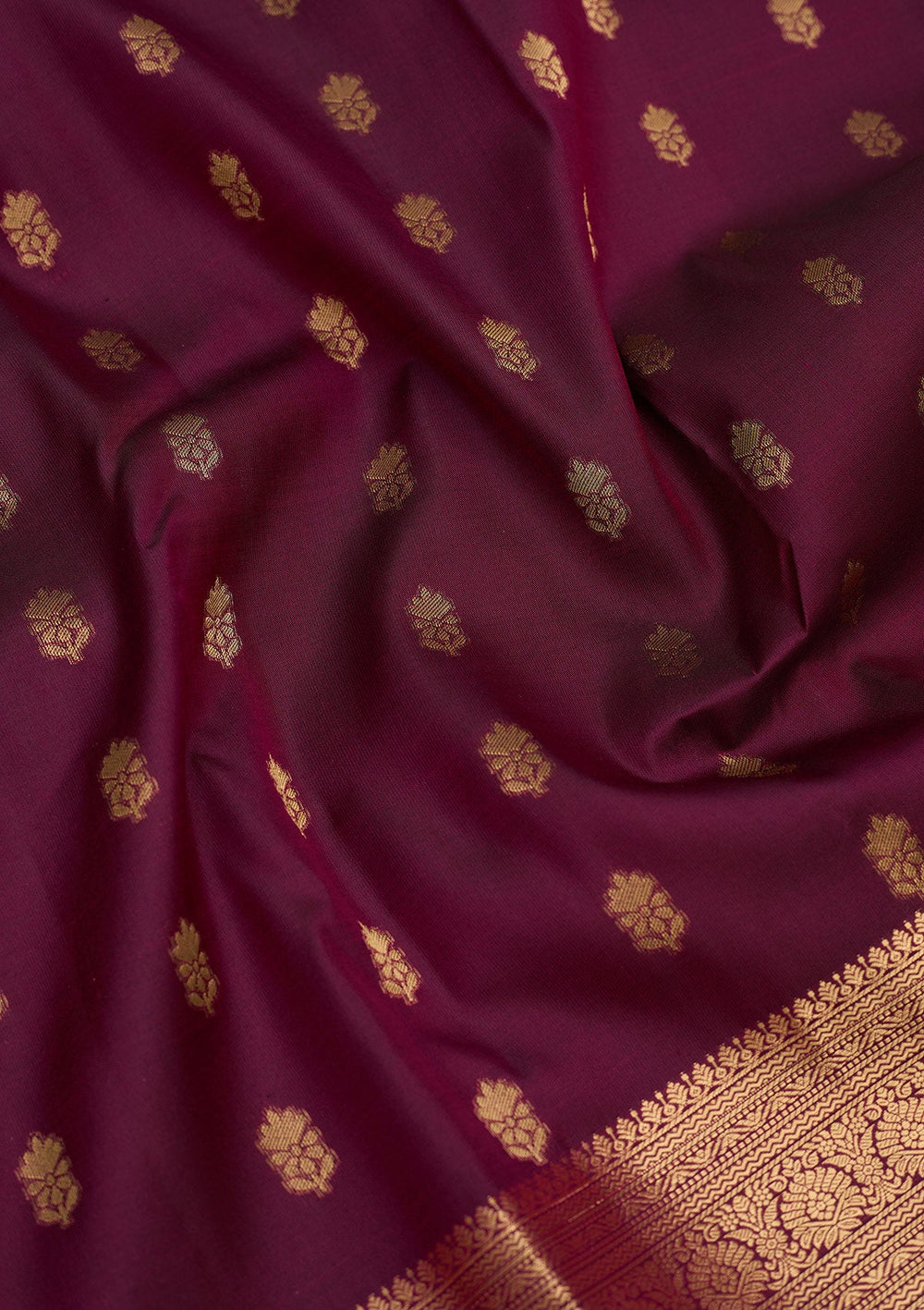 Purple Zariwork Pure Silk Saree-Koskii