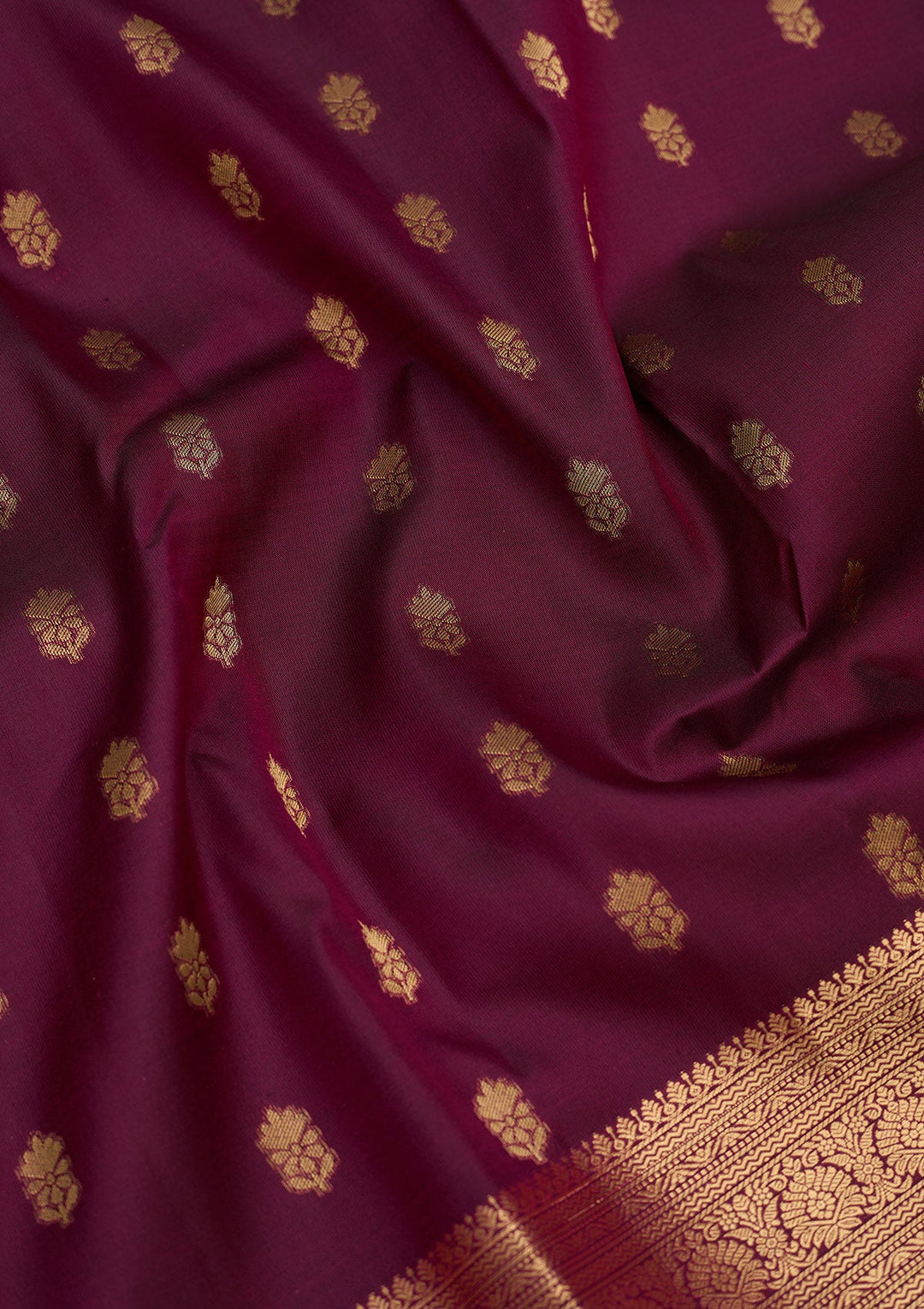 Purple Zariwork Pure Silk Saree-Koskii