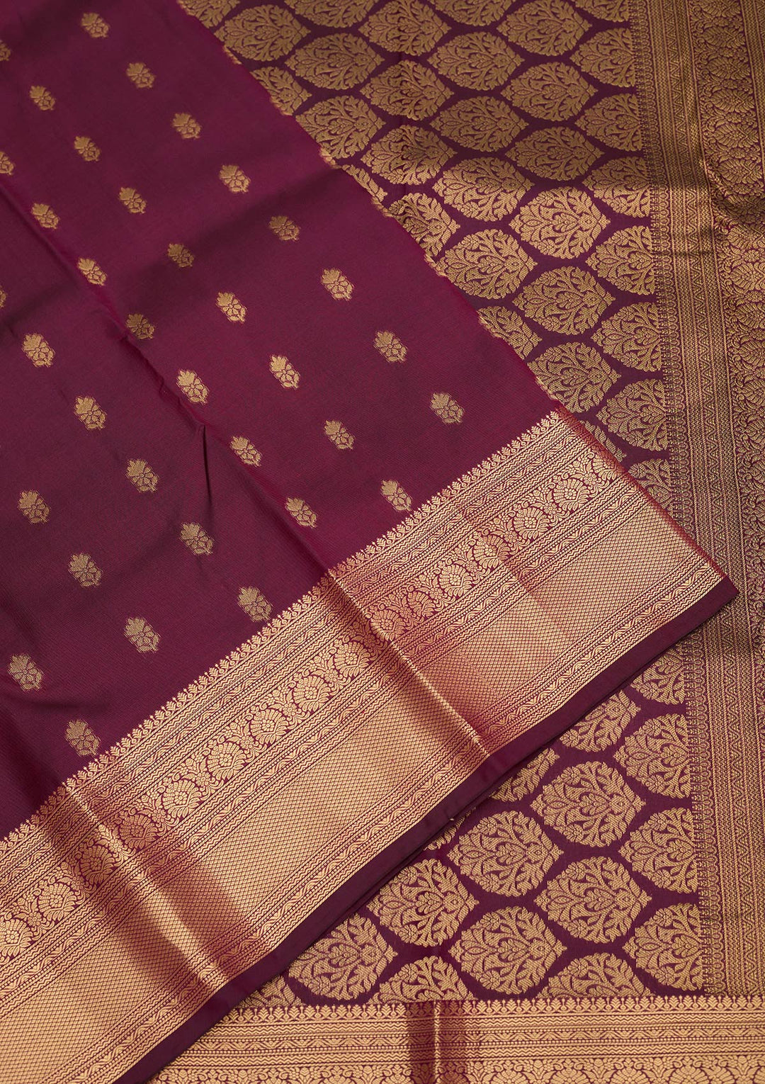 Purple Zariwork Pure Silk Saree-Koskii