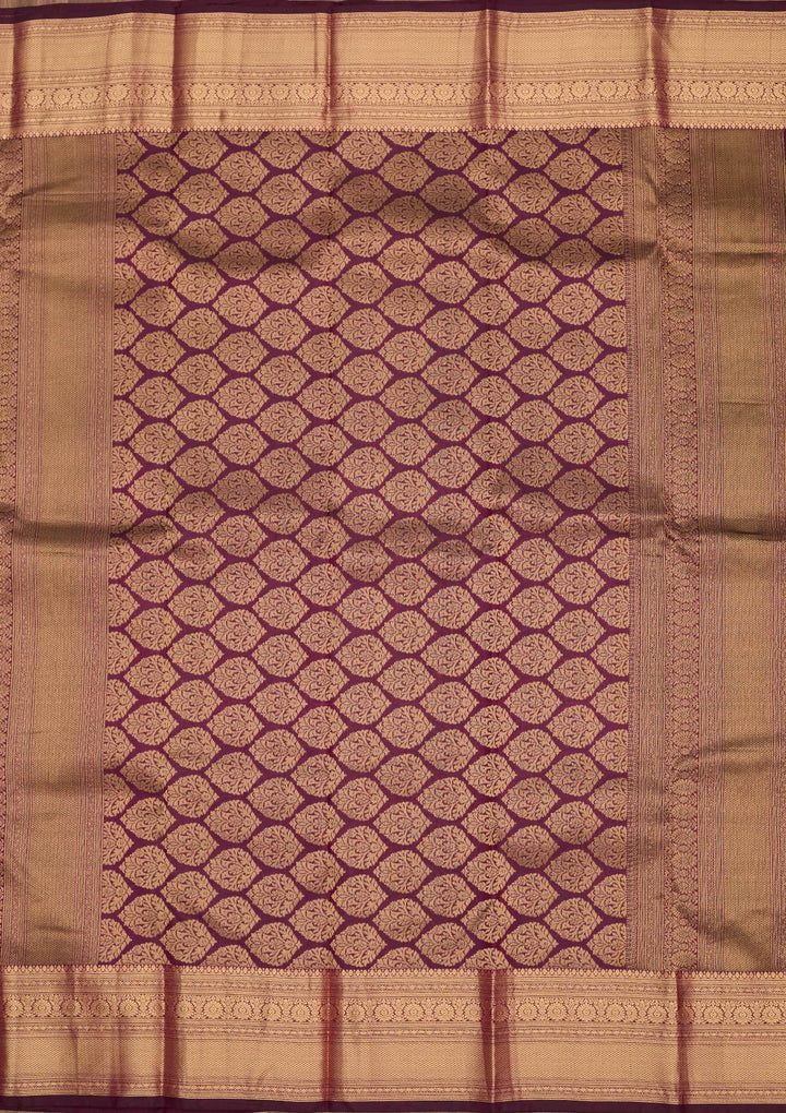 Purple Zariwork Pure Silk Saree-Koskii