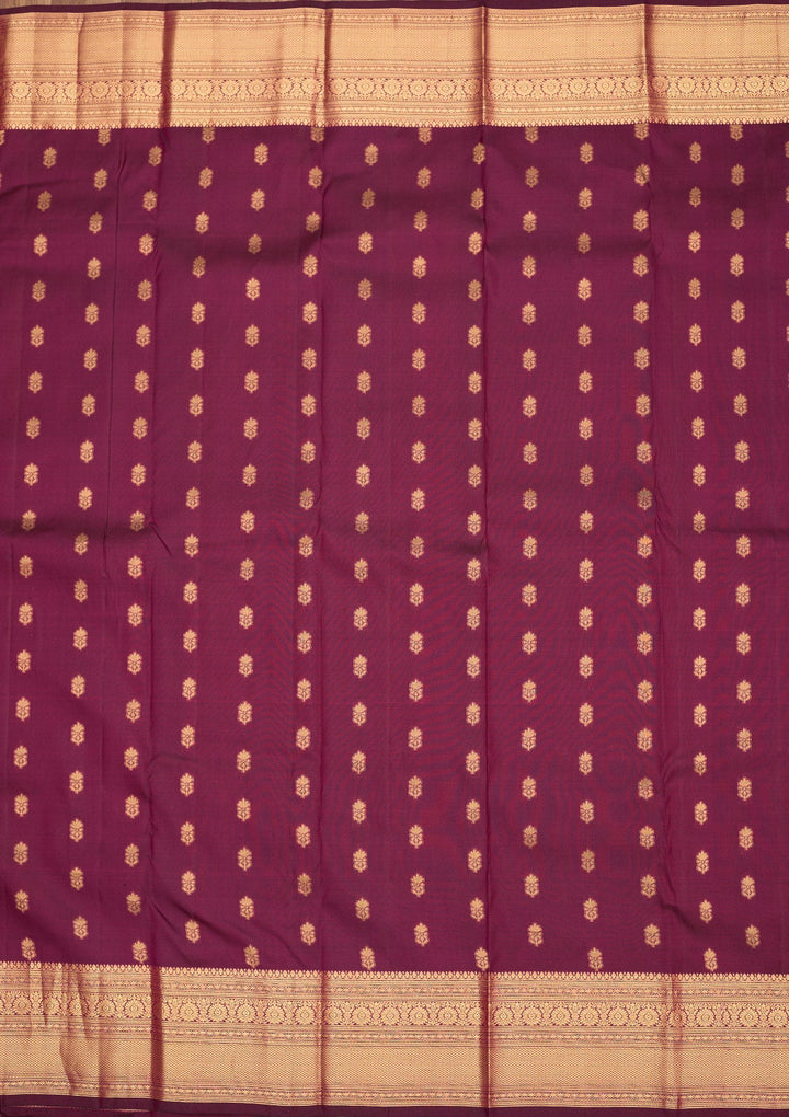 Purple Zariwork Pure Silk Saree-Koskii