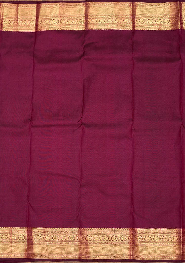 Purple Zariwork Pure Silk Saree-Koskii