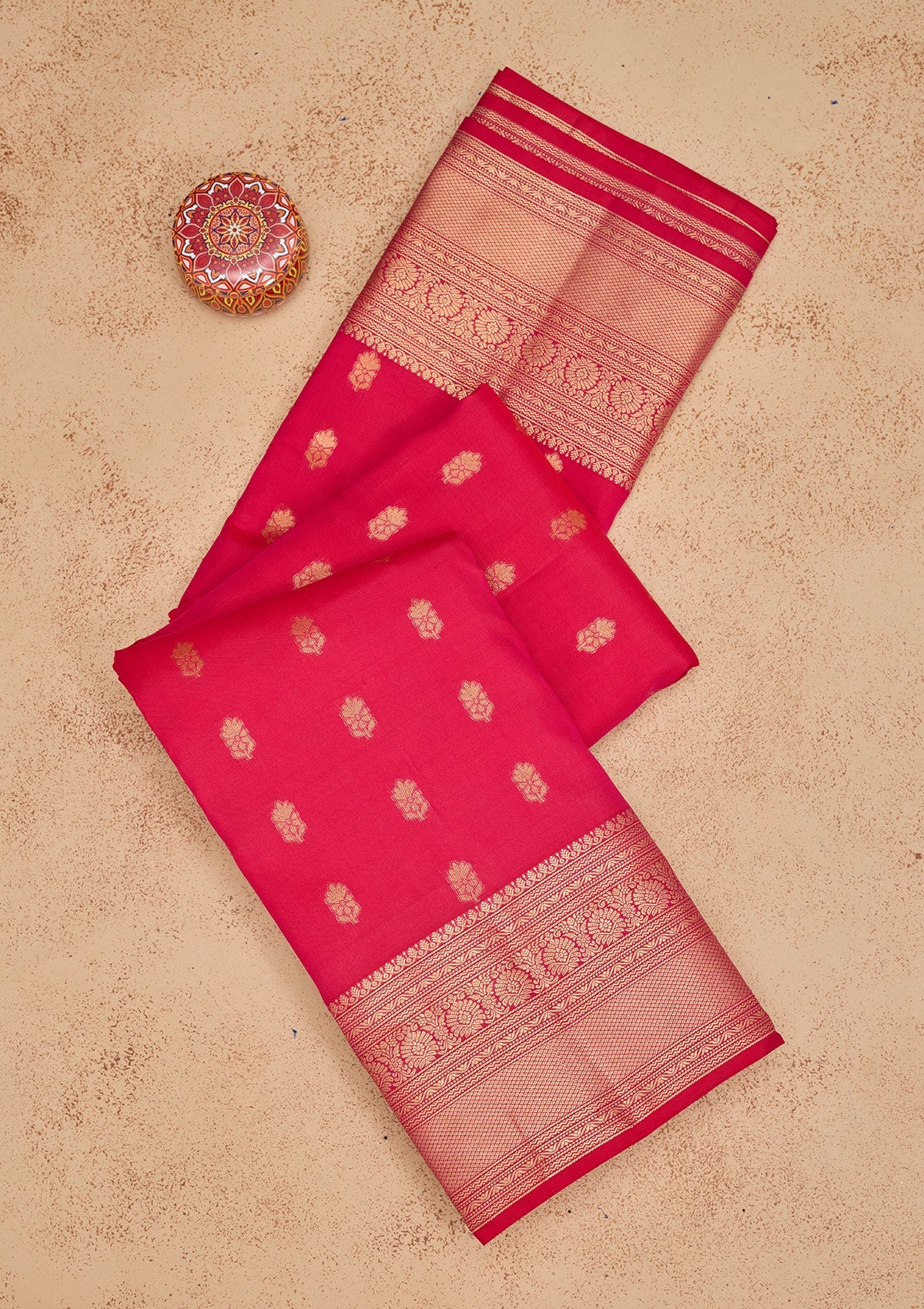 Rani Pink Zariwork Pure Silk Saree-Koskii