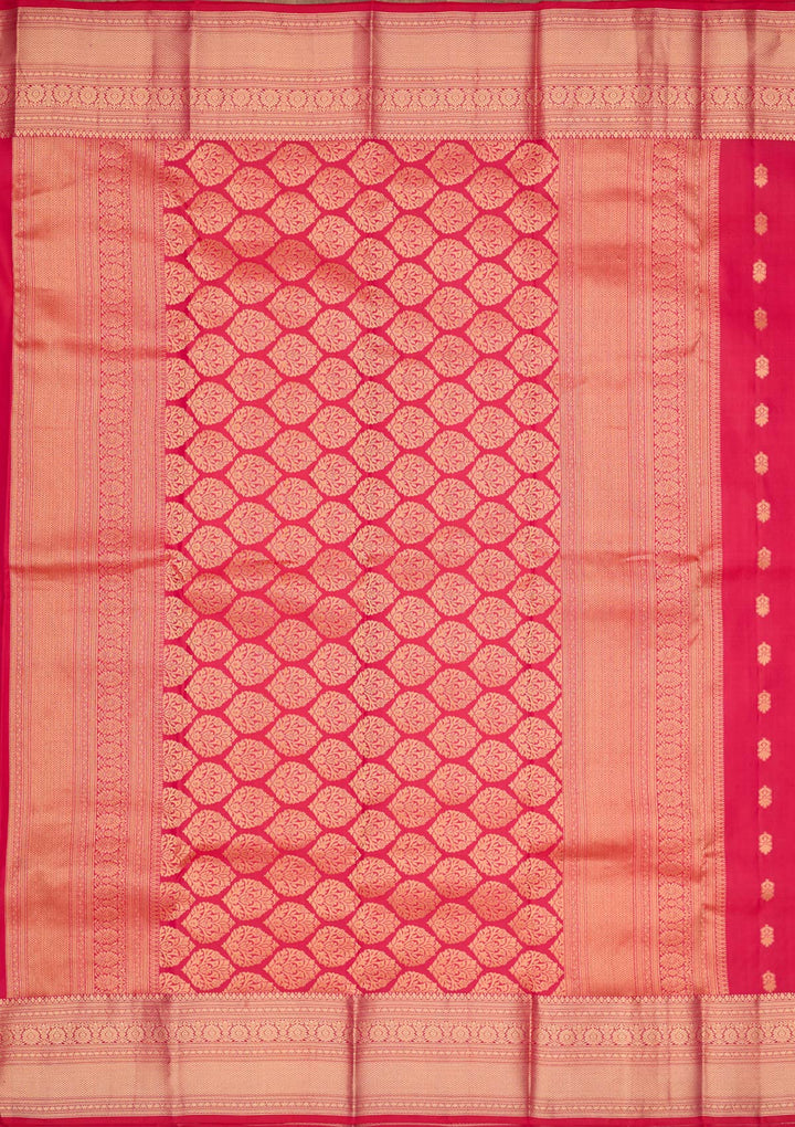 Rani Pink Zariwork Pure Silk Saree-Koskii