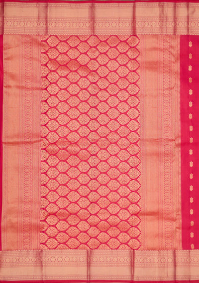 Rani Pink Zariwork Pure Silk Saree-Koskii