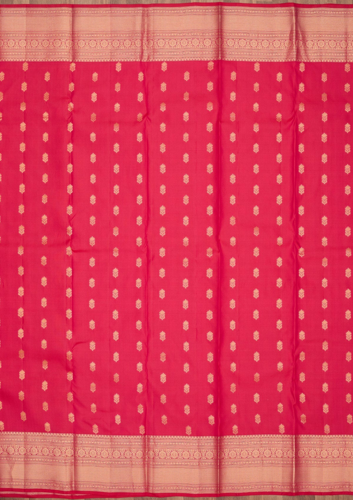Rani Pink Zariwork Pure Silk Saree-Koskii