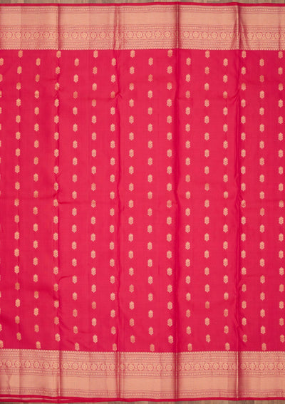 Rani Pink Zariwork Pure Silk Saree-Koskii