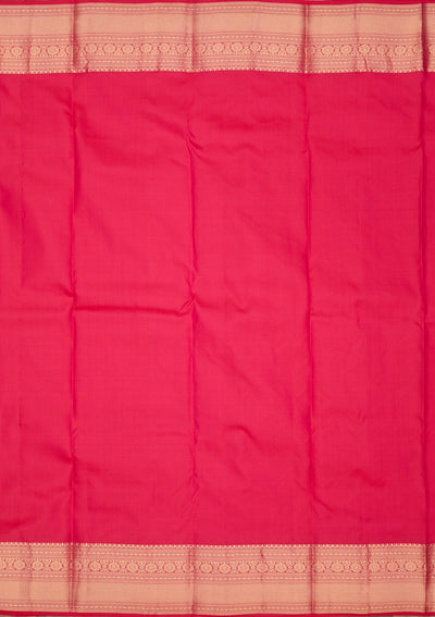 Rani Pink Zariwork Pure Silk Saree-Koskii