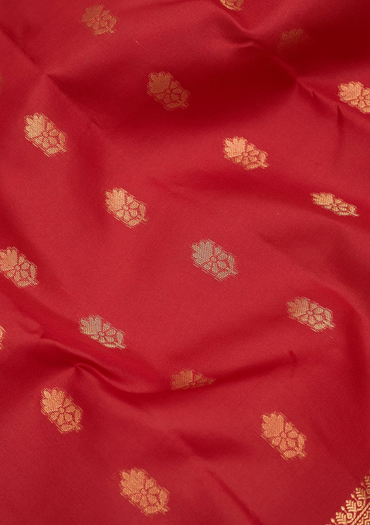 Red Zariwork Pure Silk Saree-Koskii