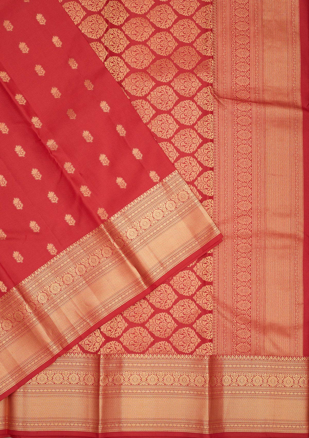 Red Zariwork Pure Silk Saree-Koskii