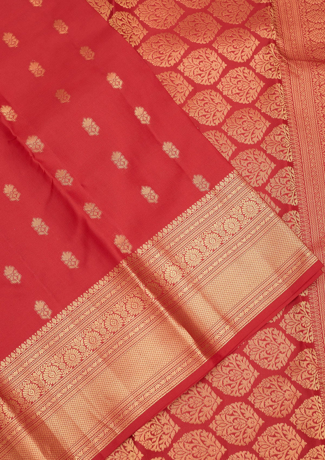 Red Zariwork Pure Silk Saree-Koskii