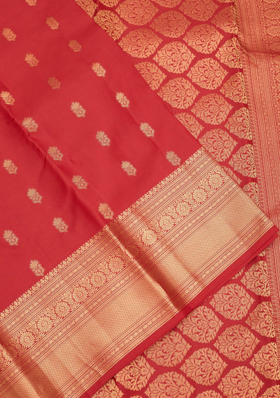 Red Zariwork Pure Silk Saree-Koskii